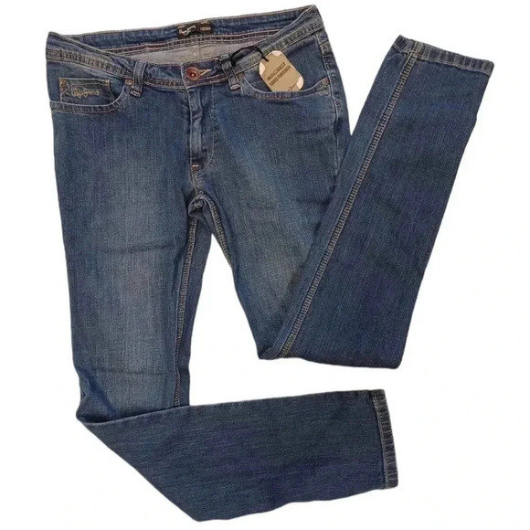 Pepe Jeans Low Rise Skinny Medium Wash Blue Jeans Size 30 - Picture 5 of 12